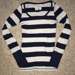 Navy and white striped long sleeve